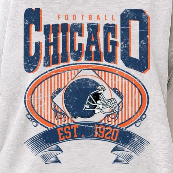 Chicago Football Vintage Style Crewneck Sweatshirt 17 - Picture 2 of 5